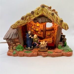 K-Mart Bethlehem Series Ceramic Light Up Nativity Scene Mary, Joseph, Baby Jesus